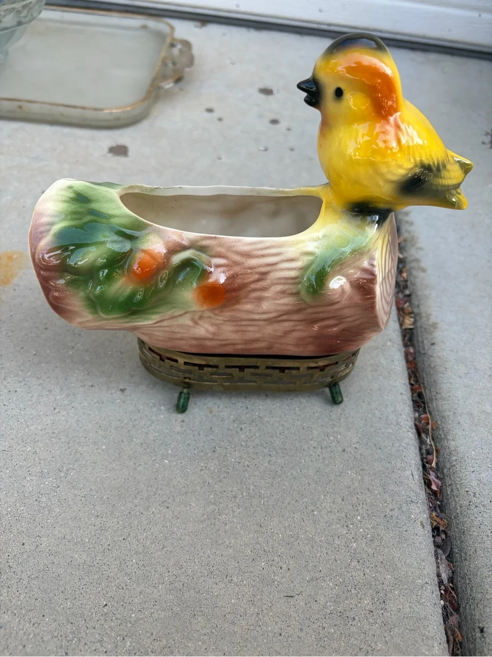 Vintage Maddox bird planter vase